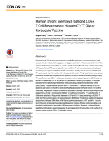Human infant memory B cell and CD4+ T cell responses to HibMenCY-TT glyco-conjugate vaccine