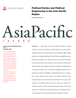 Political parties and political Engineering in the Asia-Pacific region
