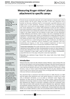 Measuring Kruger visitors’ place attachment to specific camps