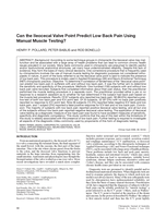 Can the ileocecal valve point predict low back pain using manual muscle testing?