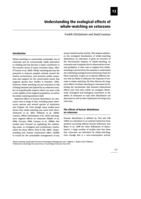 Understanding the ecological effects of whale-watching on cetaceans
