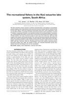 The recreational fishery in the Kosi estuarine lake system, South Africa