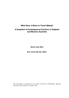 What Does it Mean to Teach Riding?  A Snapshot of Contemporary Practices in England and Western Australia