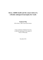 Stress, wildlife health and the conservation of a critically endangered marsupial, the woylie