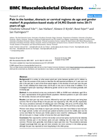 Pain in the lumbar, thoracic or cervical regions: do age and gender matter? A population-based study of 34,902 Danish twins 20–71 years of age