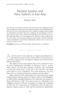 Electoral Systems and Party Systems in East Asia