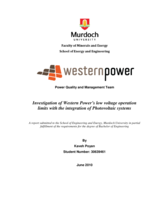 Investigation of Western Power’s low voltage operation limits with the integration of Photovoltaic systems