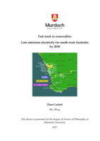 Fast track to renewables: Low emission electricity for south west Australia by 2030