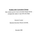 Dealing with curriculum change: how teachers perceive recent curriculum changes and the strategies they employ to cope with such change