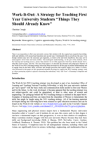 Work-It-Out: A strategy for teaching first year university students "things they should already know"