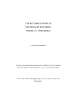 The reformulation of the penalty doctrine: Where to from here?