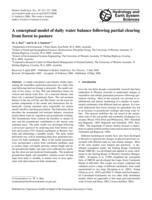 A conceptual model of daily water balance following partial clearing from forest to pasture