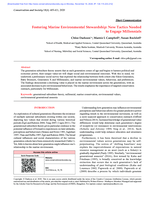 Fostering marine environmental stewardship: New tactics needed to engage millennials