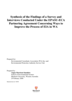 Synthesis of the findings of a survey and interviews conducted under the EPASU-ECA partnering agreement concerning ways to improve the process of EIA in WA