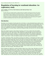 Regulation of learning in vocational education: An exploratory  study