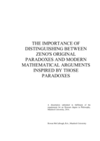 The importance of distinguishing between Zeno's original paradoxes and modern mathematical arguments inspired by those paradoxes