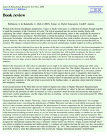 Book Review: "Values in Higher Education", Robinson, S. and Katulushi, C. 2005