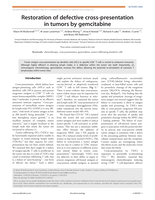 Restoration of defective cross-presentation in tumors by gemcitabine