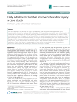 Early adolescent lumbar intervertebral disc injury: A case study