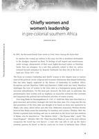 Chiefly women and women's leadership in pre-colonial southern Africa