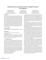 Automatic event log abstraction to support forensic investigation