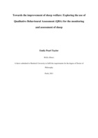 Towards the improvement of sheep welfare: Exploring the use of qualitative behavioural assessment (QBA) for the monitoring and assessment of sheep