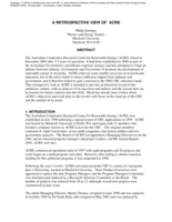 A retrospective view of ACRE