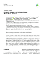 MicroRNA signatures in malignant pleural mesothelioma effusions