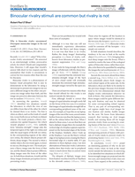 Binocular rivalry stimuli are common but rivalry is not