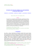 Inviscid and viscous models of axisymmetric fluid jets or plumes