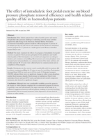 The effect of intradialytic foot pedal exercise on blood pressure, phosphate removal efficiency and health related quality of life in hemodialysis patients