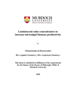 Luminescent solar concentrators to increase microalgal biomass productivity