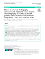 Muscle shear wave elastography, conventional B mode and power doppler ultrasonography in healthy adults and patients with autoimmune inflammatory myopathies: A pilot cross-sectional study