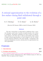 A rational approximation to the evolution of a free surface during fluid withdrawal through a point sink