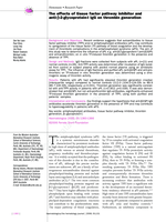 The effects of tissue factor pathway inhibitor and anti-b-2-glycoprotein-I IgG on thrombin generation