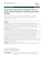 Design of an international multicentre RCT on group schema therapy for borderline personality disorder