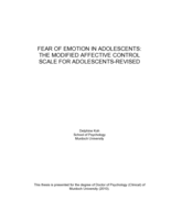 Fear of emotion in adolescents: the Modified Affective Control Scale for Adolescents-Revised