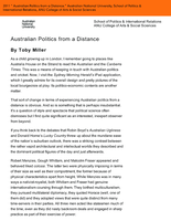 Australian politics from a distance