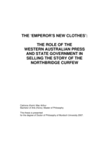 The 'Emperor's new clothes': the role of the Western Australian press and state government in selling the story of the Northbridge curfew