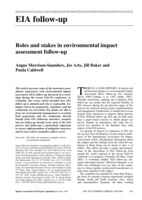 Roles and stakes in environmental impact assessment follow-up
