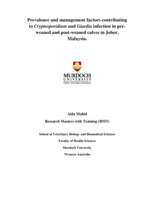 Prevalence and management factors contributing to Cryptosporidium and Giardia infection in pre-weaned and post-weaned calves in Johor, Malaysia