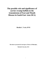 The possible role and significance of carrier swamp buffalo in the transmission of Foot and Mouth Disease in South East Asia (SEA)