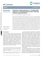Evaluation of DNA segments in 2′-modified RNA sequences in designing efficient splice switching antisense oligonucleotides
