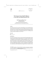 The European Union model's influence in Asia after the Global Financial Crisis