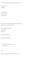 Using a self-reflective journal to enhance science communication