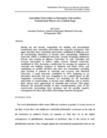 Australian universities as enterprise universities: Transformed players on a global stage