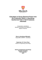 Calculation of gross electrical power from the production wells in Lahendong geothermal field in North Sulawesi, Indonesia