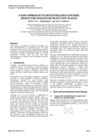 A new approach to decentralized control design for nonlinear multi-unit plants