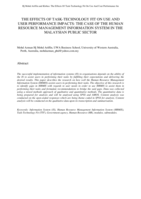The effects of task-technology fit on use and user performance impacts: The case of the human resource management information system in the Malaysian public sector