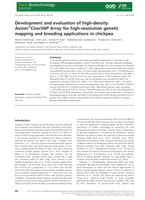 Development and evaluation of high-density Axiom® CicerSNP Array for high-resolution genetic mapping and breeding applications in chickpea